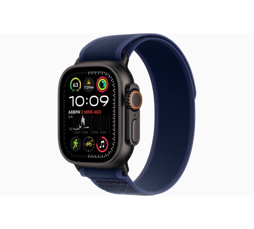 Умные часы Apple Watch Ultra 2 (2024) GPS + Cellular, 49 мм, корпус из черного титана, ремешок Blue Trail Loop US, размер M/L Умные часы Apple Watch Ultra 2 (2024) GPS + Cellular, 49 мм, корпус из черного титана, ремешок Blue Trail Loop US, размер M/L