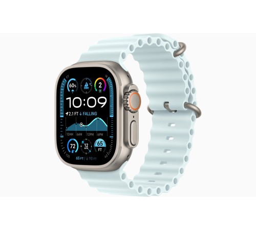 Умные часы Apple Watch Ultra 2 (2024) GPS + Cellular, 49 мм, корпус из бежевого титана, ремешок Ice Blue Ocean Band 