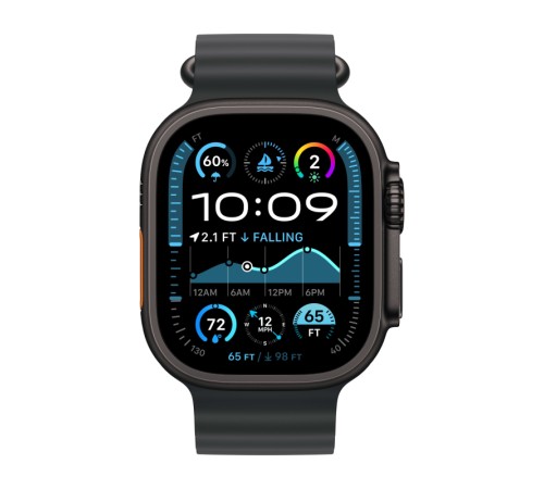 Умные часы Apple Watch Ultra 2 (2024) GPS + Cellular, 49 мм, корпус из черного титана, ремешок Ocean Band черного цвета Умные часы Apple Watch Ultra 2 (2024) GPS + Cellular, 49 мм, корпус из черного титана, ремешок Ocean Band черного цвета