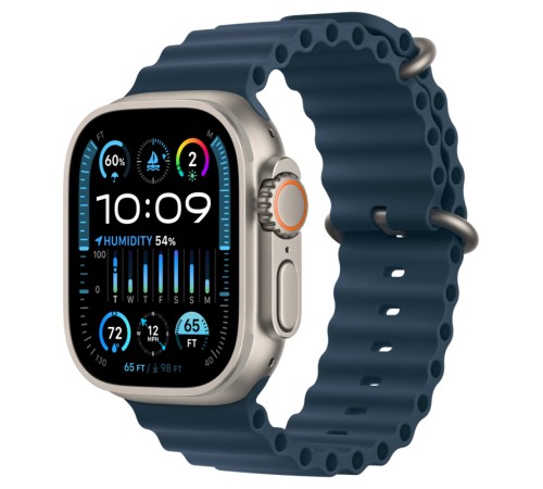 Умные часы Apple Watch Ultra 2 (2024) GPS + Cellular, 49 мм, корпус из бежевого титана, ремешок Ocean Band Navy синего цвета Умные часы Apple Watch Ultra 2 (2024) GPS + Cellular, 49 мм, корпус из бежевого титана, ремешок Ocean Band Navy синего цвета