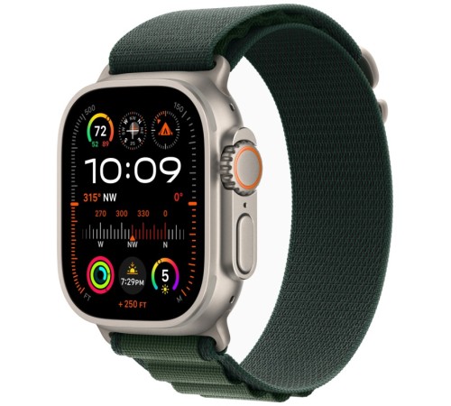 Умные часы Apple Watch Ultra 2 (2024) GPS + Cellular, 49 мм, корпус из бежевого титана, ремешок Alpine Loop Dark Green зеленого цвета, размер M Умные часы Apple Watch Ultra 2 (2024) GPS + Cellular, 49 мм, корпус из бежевого титана, ремешок Alpine Loop Dark Green зеленого цвета, размер M