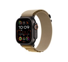 Умные часы Apple Watch Ultra 2 (2024) GPS + Cellular, 49 мм, корпус из черного титана, ремешок Alpine Loop Tan бежевого цвета US, размер L