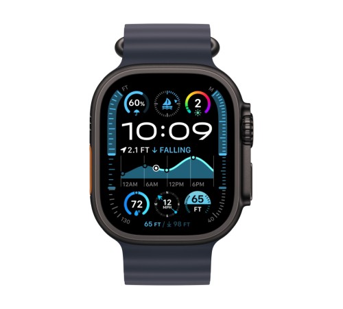 Умные часы Apple Watch Ultra 2 (2024) GPS + Cellular, 49 мм, корпус из черного титана, ремешок Ocean Band Navy US синего цвета Умные часы Apple Watch Ultra 2 (2024) GPS + Cellular, 49 мм, корпус из черного титана, ремешок Ocean Band Navy US синего цвета
