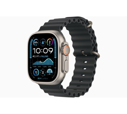 Умные часы Apple Watch Ultra 2 (2024) GPS + Cellular, 49 мм, корпус из бежевого титана, ремешок Ocean Band Black черного цвета