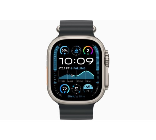 Умные часы Apple Watch Ultra 2 (2024) GPS + Cellular, 49 мм, корпус из бежевого титана, ремешок Ocean Band Black черного цвета