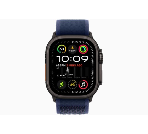 Умные часы Apple Watch Ultra 2 (2024) GPS + Cellular, 49 мм, корпус из черного титана, ремешок Blue Trail Loop US, размер S/M Умные часы Apple Watch Ultra 2 (2024) GPS + Cellular, 49 мм, корпус из черного титана, ремешок Blue Trail Loop US, размер S/M