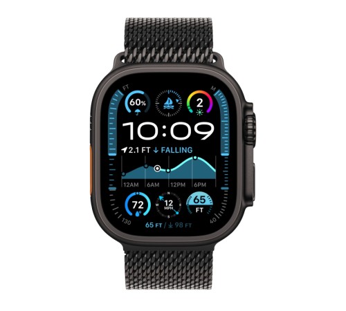 Умные часы Apple Watch Ultra 2 (2024) GPS + Cellular, 49 мм, корпус из черного титана, ремешок Black Titanium Milanese Loop, M