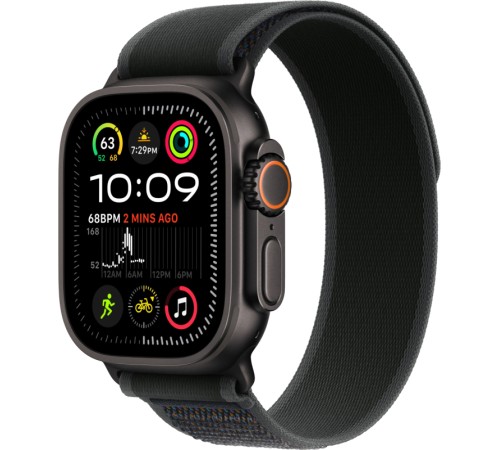 Умные часы Apple Watch Ultra 2 (2024) GPS + Cellular, 49 мм, корпус из черного титана, ремешок Black Trail Loop US, размер M/L