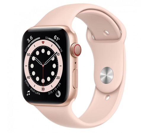 Умные часы Apple Watch Series 6 44 мм, алюминий золотистый, sport band pink