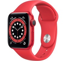 Умные часы Apple Watch Series 6 44 мм, красный корпус, sport band red