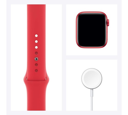 Умные часы Apple Watch Series 6 44 мм, красный корпус, sport band red