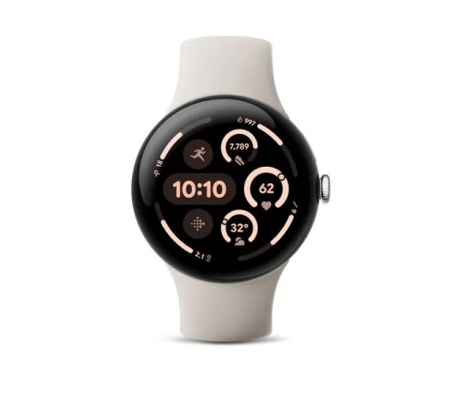 Умные часы Google Pixel Watch 3 WiFi 45 mm Polished Silver Case / Porcelian Active Band, US
