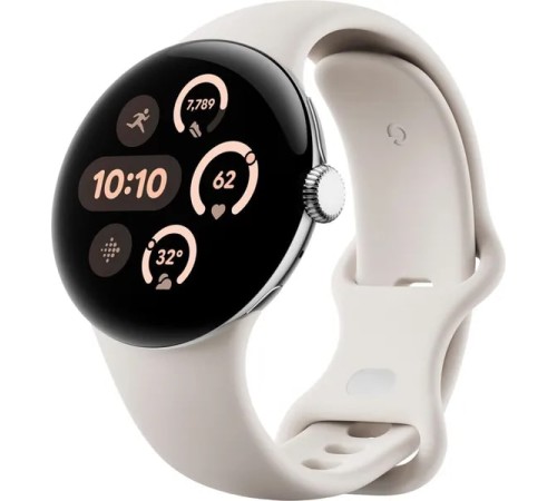 Умные часы Google Pixel Watch 3 WiFi 41 mm Polished Silver Case / Porcelian Active Band, US