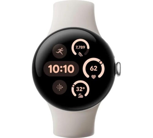Умные часы Google Pixel Watch 3 WiFi 41 mm Polished Silver Case / Porcelian Active Band, US