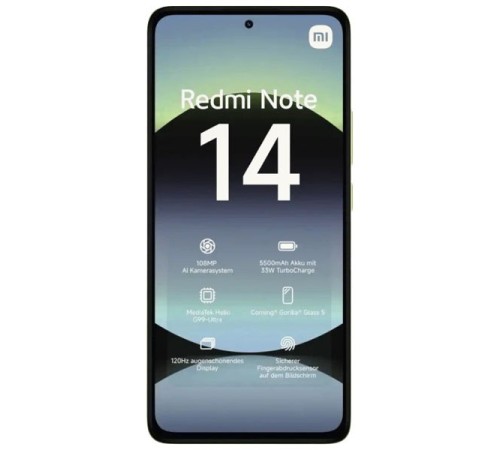 Смартфон Xiaomi Redmi Note 14 8/256 ГБ EU, 4G, NFС, Dual nano SIM, зеленый Смартфон Xiaomi Redmi Note 14 8/256 ГБ EU, 4G, NFС, Dual nano SIM, зеленый