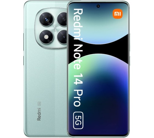 Смартфон Xiaomi Redmi Note 14 Pro 12/256 ГБ, 5G, NFC, NanoSIM + nanoSIM/eSIM, зеленый Смартфон Xiaomi Redmi Note 14 Pro 12/256 ГБ, 5G, NFC, NanoSIM + nanoSIM/eSIM, зеленый