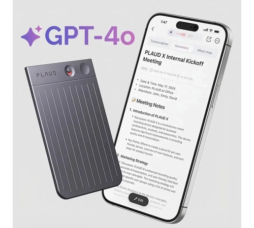 Цифровой диктофон Plaud Note с поддержкой ChatGPT Black
