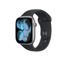 Apple Watch S11 42mm Space Gray Aluminum Case with Black Sport Band M/L Apple Watch S11 42mm Space Gray Aluminum Case with Black Sport Band M/L