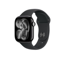 Apple Watch S11 GPS + Cellular 42mm Jet Black Aluminum Case with Black Sport Band S/M