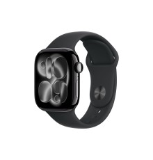Apple Watch S11 GPS + Cellular 42mm Jet Black Aluminum Case with Black Sport Band S/M