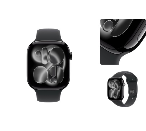 Apple Watch S11 46mm GPS + Cellular, Jet Black Aluminum Case with Black Sport Band M/L