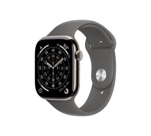 Apple Watch S11 42mm GPS + Cellular, Natural Titanium Case with Stone Gray Sport Band M/L Apple Watch S11 42mm GPS + Cellular, Natural Titanium Case with Stone Gray Sport Band M/L