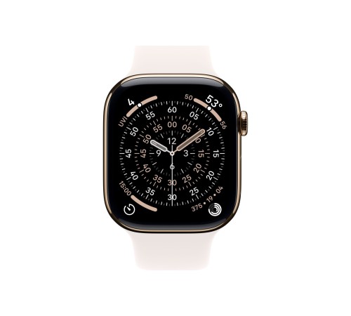 Apple Watch S11 46mm GPS + Cellular, Gold Titanium Case with Light Blush Sport Band S/M Apple Watch S11 46mm GPS + Cellular, Gold Titanium Case with Light Blush Sport Band S/M