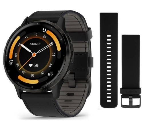 Умные часы Garmin Venu 3 Slate Black Leather 010-02784-52