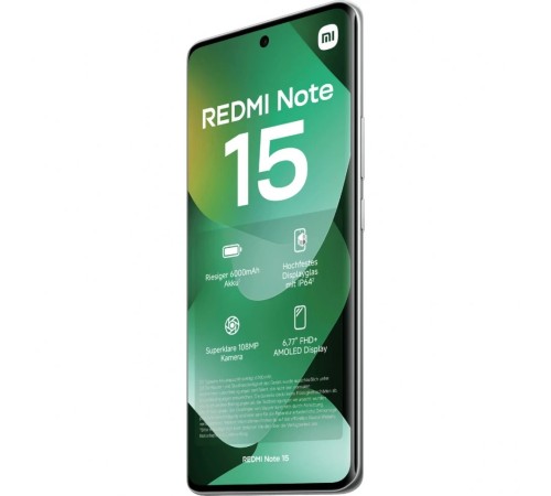 Смартфон Xiaomi Redmi Note 15 8/256 ГБ, 4G, NFС, Dual nano SIM, зеленый