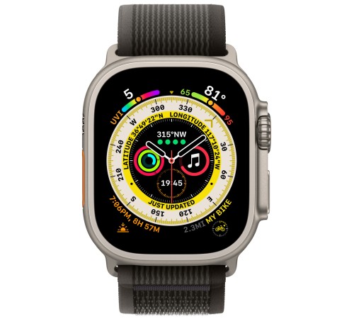 Умные часы Apple Watch Ultra 49 мм Titanium Case, титановый/черно-серый Trail Loop (M/L)