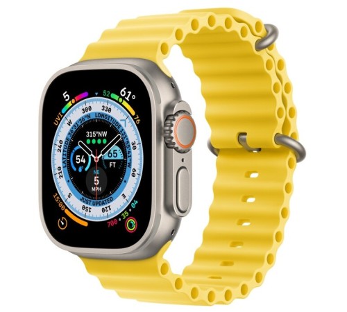 Умные часы Apple Watch Ultra 49 мм Titanium Case, титановый/желтый Ocean Band (130-200)