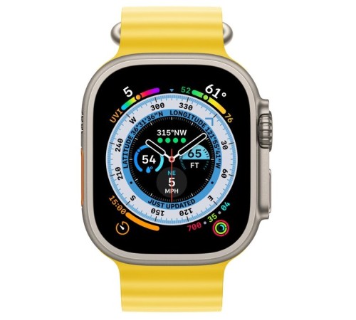 Умные часы Apple Watch Ultra 49 мм Titanium Case, титановый/желтый Ocean Band (130-200)