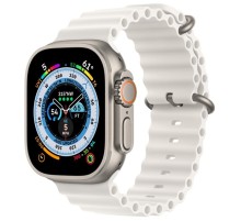 Умные часы Apple Watch Ultra 49 мм Titanium Case, титановый/белый Ocean Band (M)