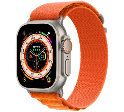 Умные часы Apple Watch Ultra 49 мм Titanium Case, титановый/оранжевый Alpine Loop (M)