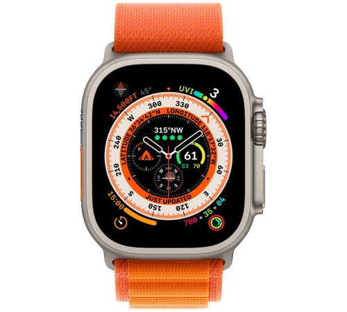 Умные часы Apple Watch Ultra 49 мм Titanium Case, титановый/оранжевый Alpine Loop (S)
