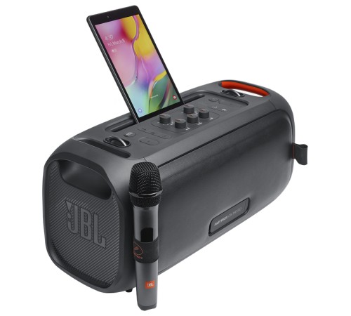 Портативная акустика JBL PartyBox On-The-Go, 100 Вт, (2 микрофона), черный Портативная акустика JBL PartyBox On-The-Go, 100 Вт, (2 микрофона), черный