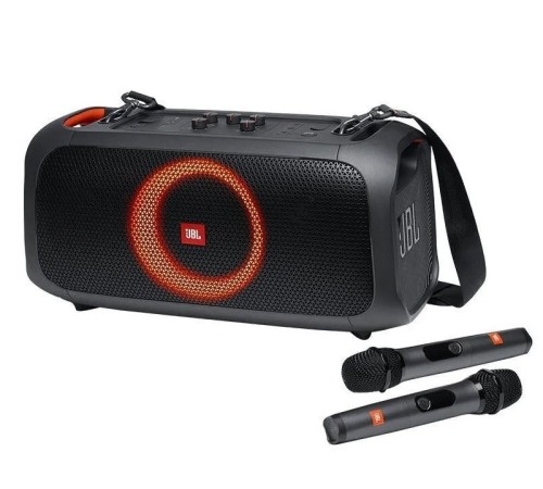 Портативная акустика JBL PartyBox On-The-Go, 100 Вт, (2 микрофона), черный Портативная акустика JBL PartyBox On-The-Go, 100 Вт, (2 микрофона), черный