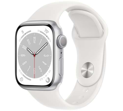 Умные часы Apple Watch Series 8 41 мм Aluminium Case silver/white M/L