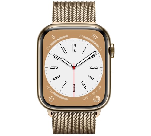 Умные часы Apple Watch Series 8 45 мм Steel Case, gold milanese