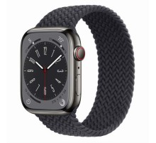 Умные часы Apple Watch Series 8 45 мм Black Steel Case, midnight braided solo loop size 5