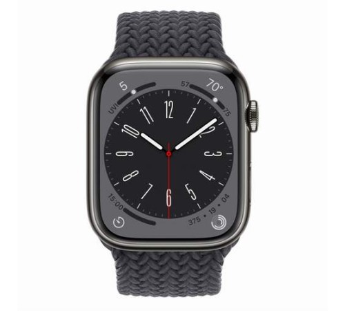 Умные часы Apple Watch Series 8 45 мм Black Steel Case, midnight braided solo loop size 5