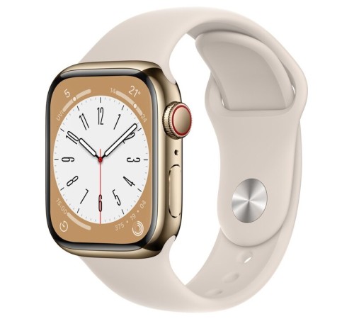 Умные часы Apple Watch Series 8 45 мм Gold Steel Case with Sport Band Starlight