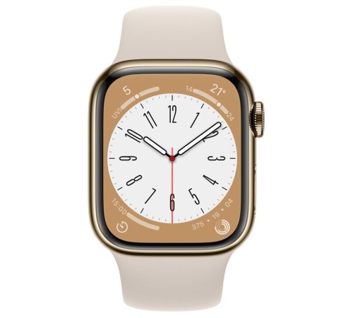 Умные часы Apple Watch Series 8 45 мм Gold Steel Case with Sport Band Starlight